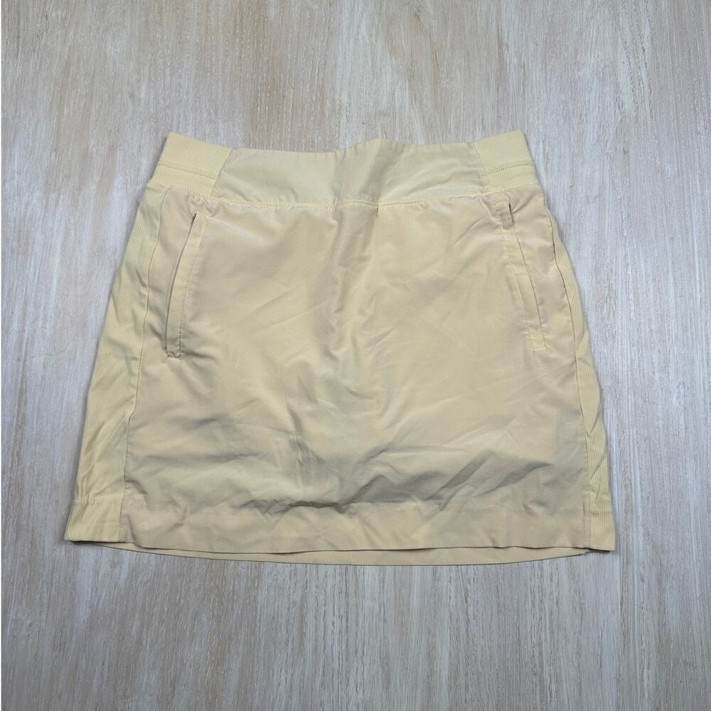 Athleta Brooklyn Butter Yellow Pull On Athletic Tennis Pickleball Skort Skirt 8